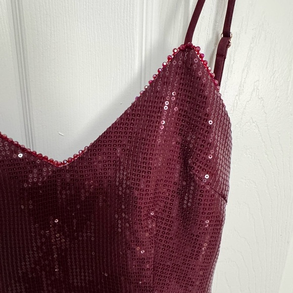 Revolve Burgundy Sequin Gown - Picture 5 of 6